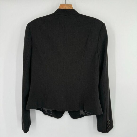 Cabi Womens Military Style Blazer Jacket Size 10 Gray Embroidered Buttons - Picture 7 of 8